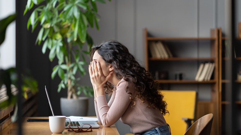 A frustrated woman