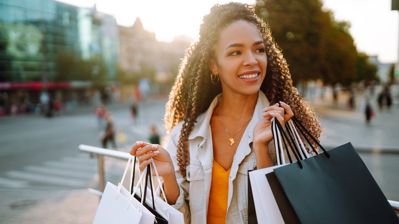 A woman shopping. 