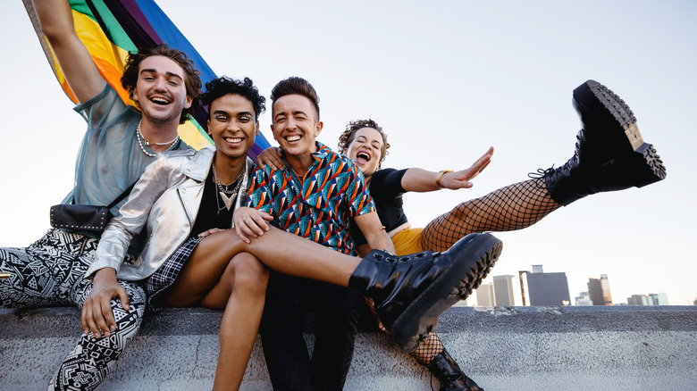 LGBTQ+ friends celebrating pride