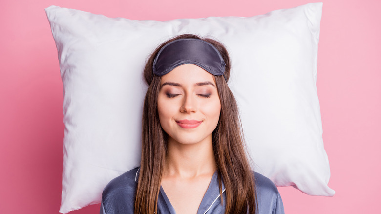 A woman relaxing in bed