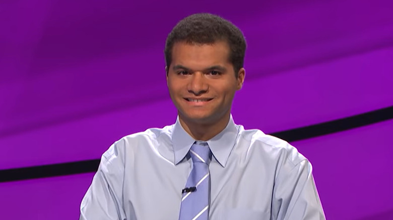 Matt Jackson smiling on "Jeopardy!"