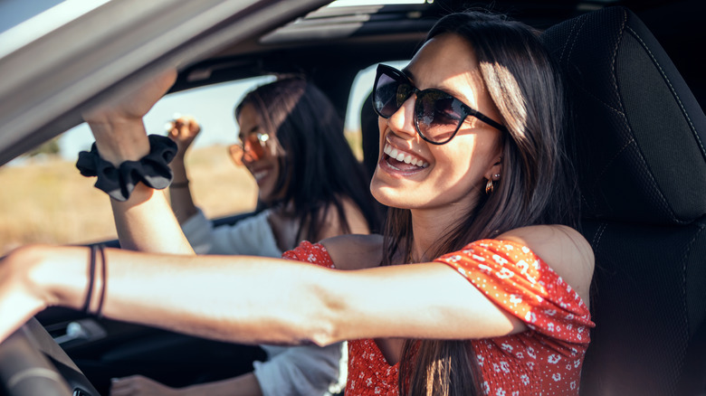 Two women in a car 