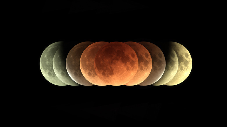 Series of total lunar eclipse photos 