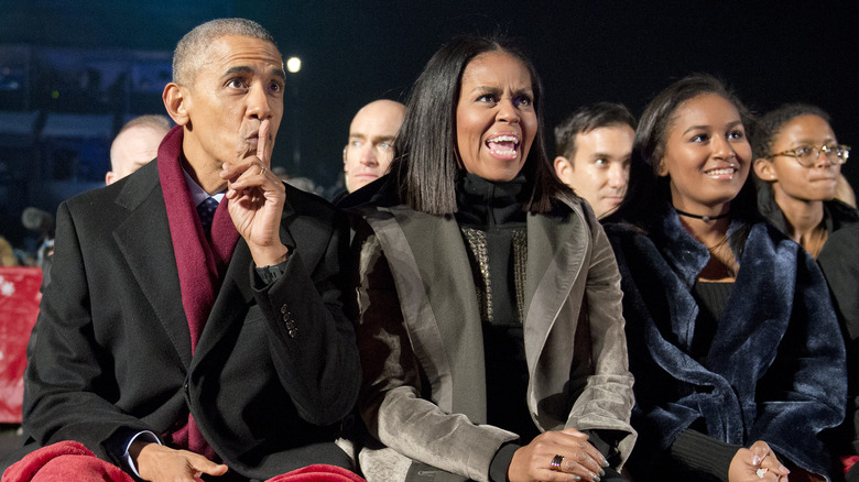 Barack, Michelle, and Sasha Obama