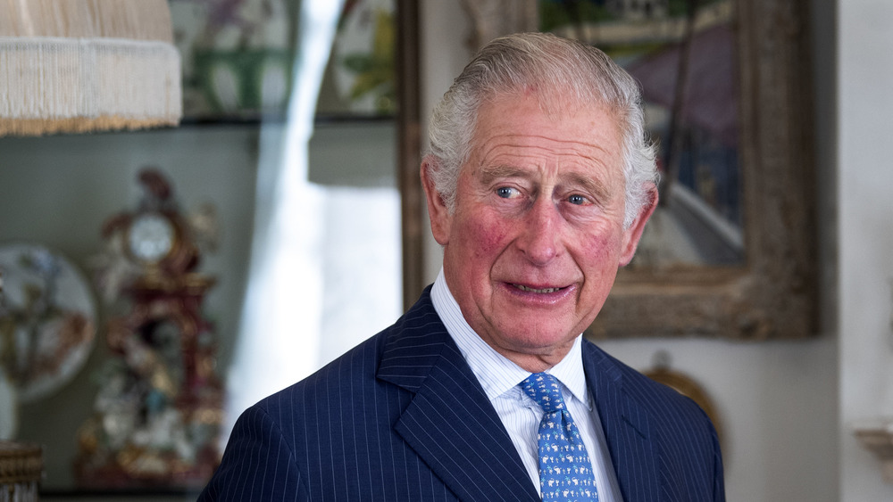 Prince Charles wearing a blue tie