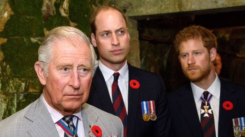 Prince Harry with father Prince Charles and brother Prince William