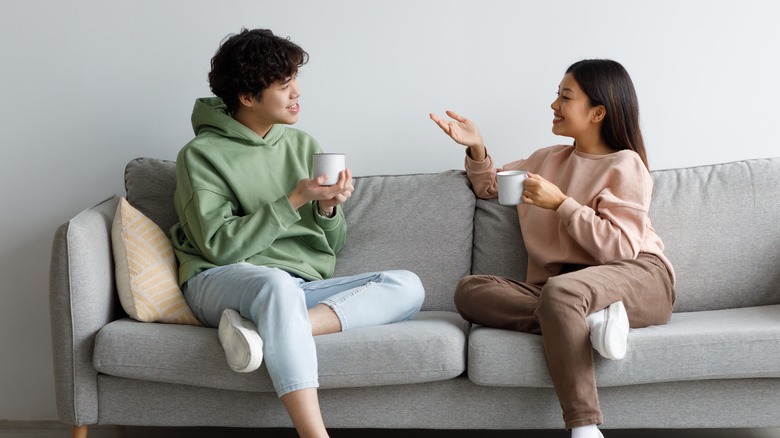 Couple having conversation