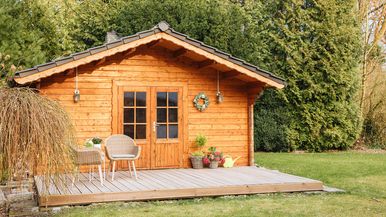 wooden garden shed