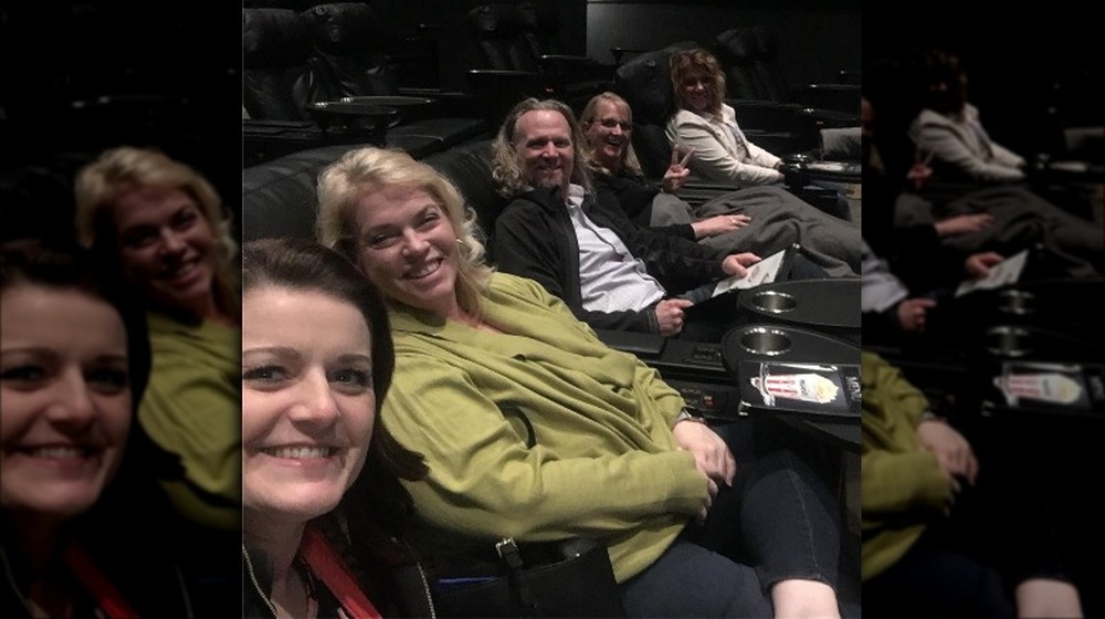 Kody Brown and his four sister wives at a movie theater