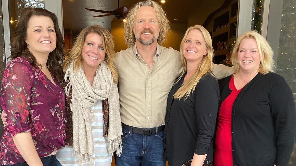 Kody Brown and his four wives from Sister Wives on Thanksgiving