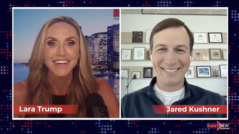 Lara Trump on split screen with Jared Kushner