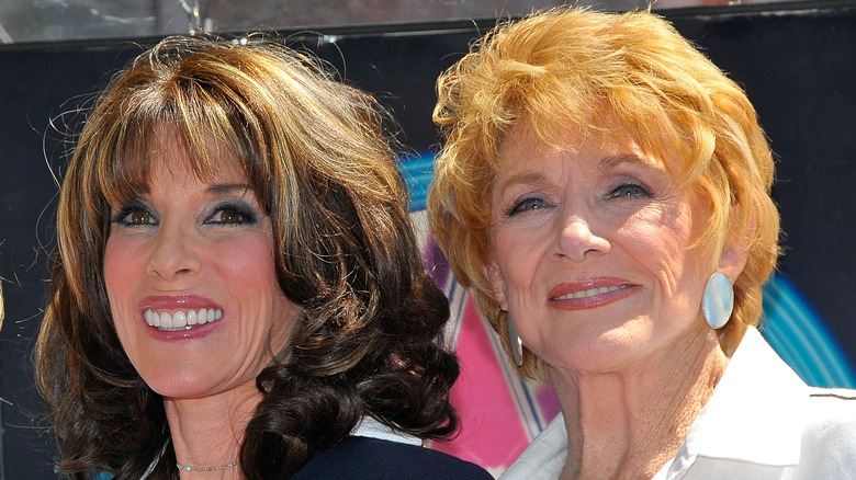 Kate Linder and Jeanne Cooper smiling at an event