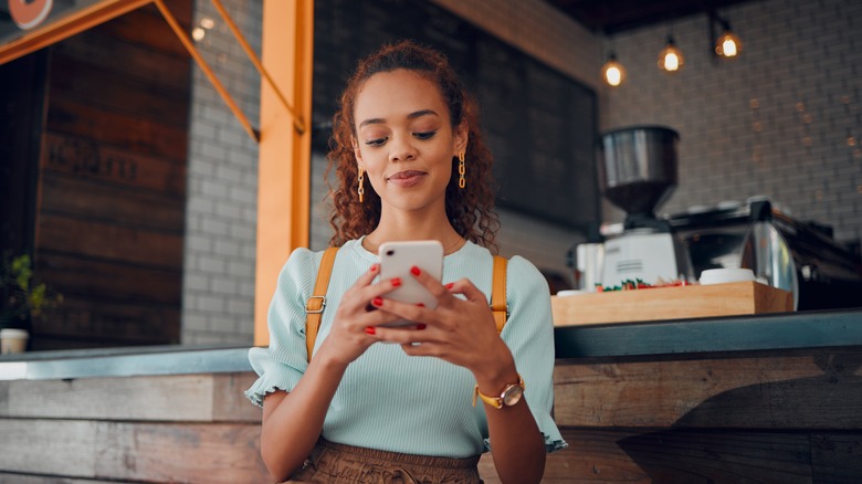 Woman looking at phone