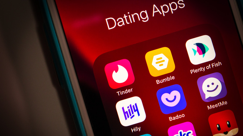 Dating apps on phone screen