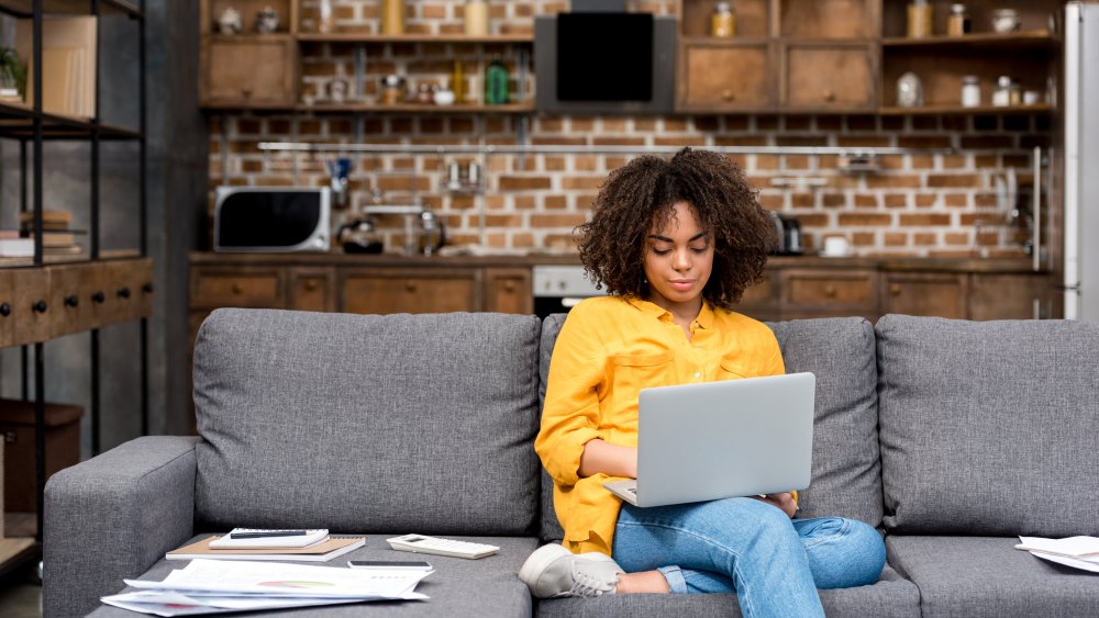 Woman working from home