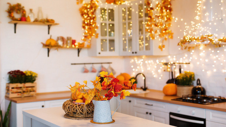 Fall-decorated kitchen