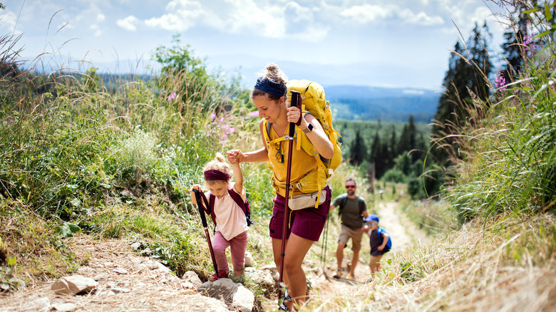 family in the mountains 