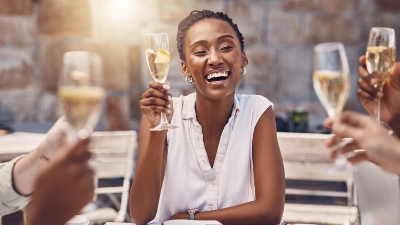 woman with champagne 