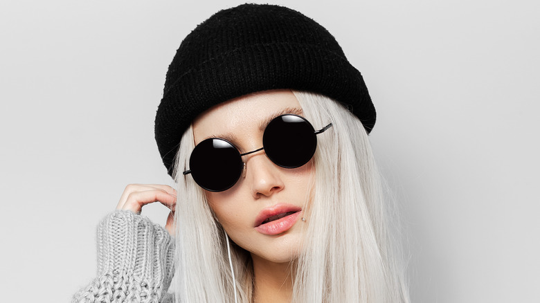 woman wearing black beanie