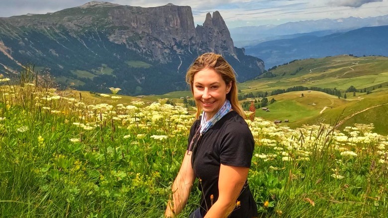 Woman in the mountains