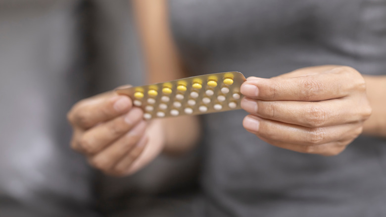 Blister pack of birth control pills