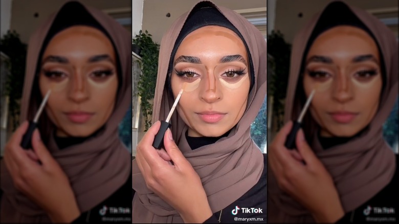 Screenshot of skull contour TikTok