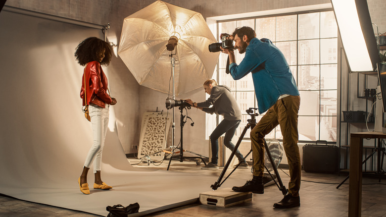 Woman posing for a photographer