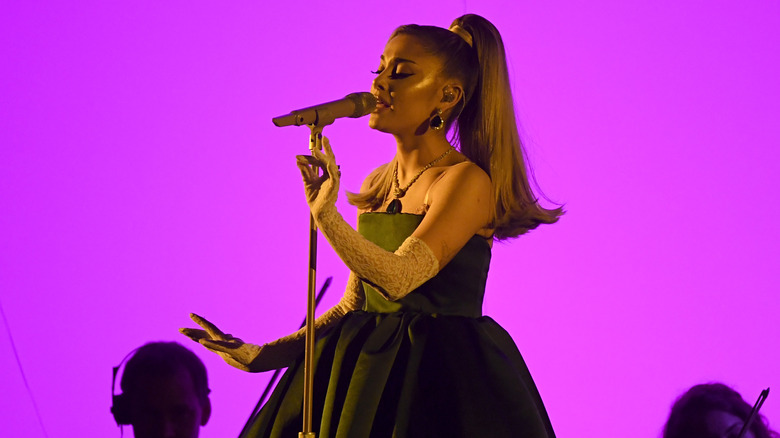 Ariana Grande performing on stage