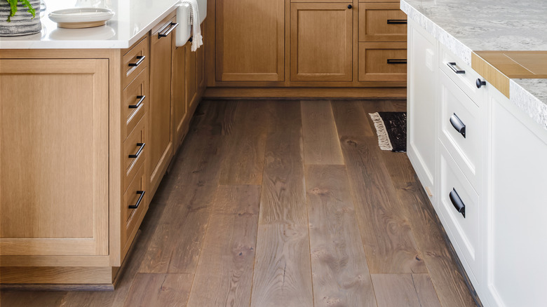 Hardwood floors in a modern kitchen