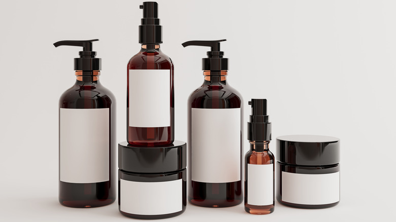 Skincare bottles mock-up