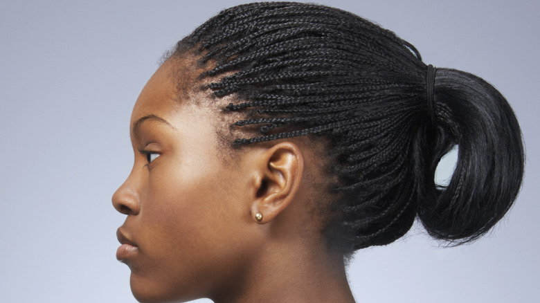 Woman wearing weave