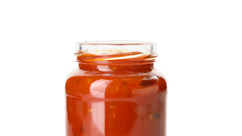 Jar of tomato sauce