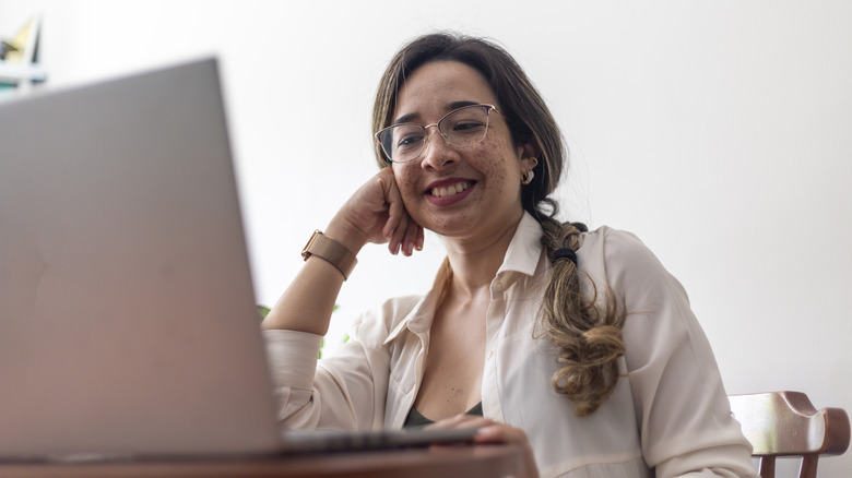 Woman on her computer