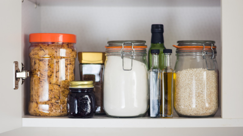 Cabinet storage with food