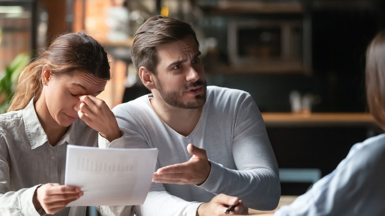 Couple fighting over finances