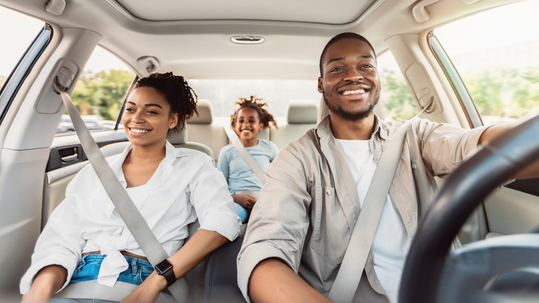 Family in car