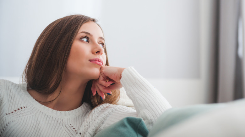 woman in deep thought 