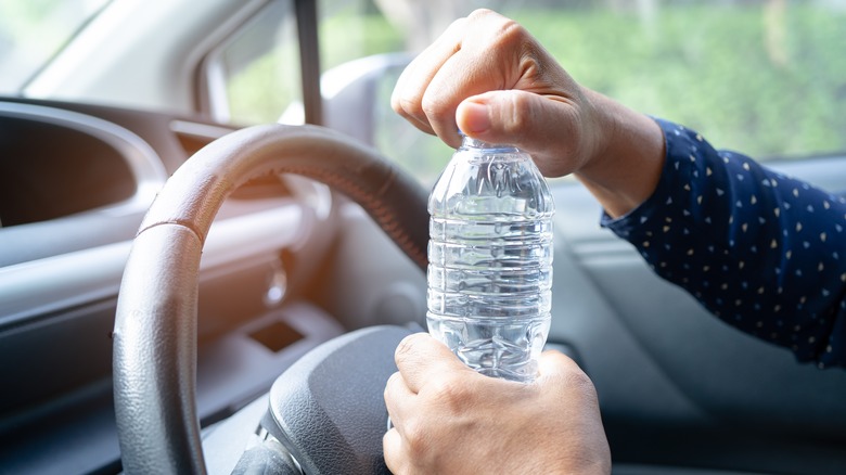 Water bottle in the car