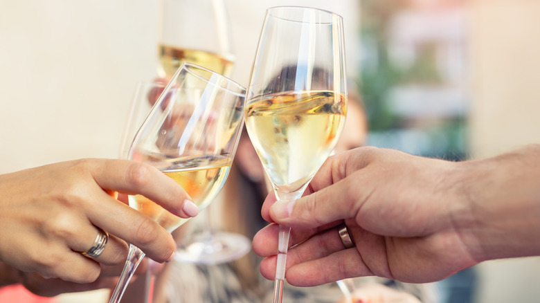 Friends toasting with champagne