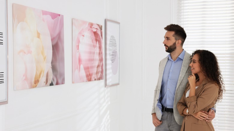 Couple at art museum