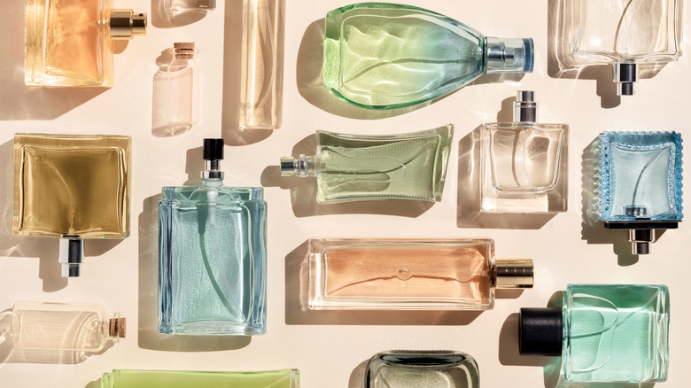 Colorful perfume bottles