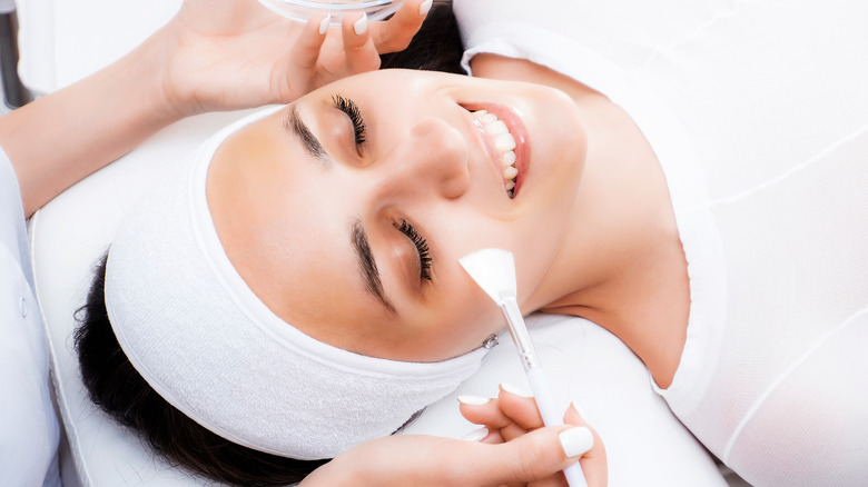 woman getting chemical peel 