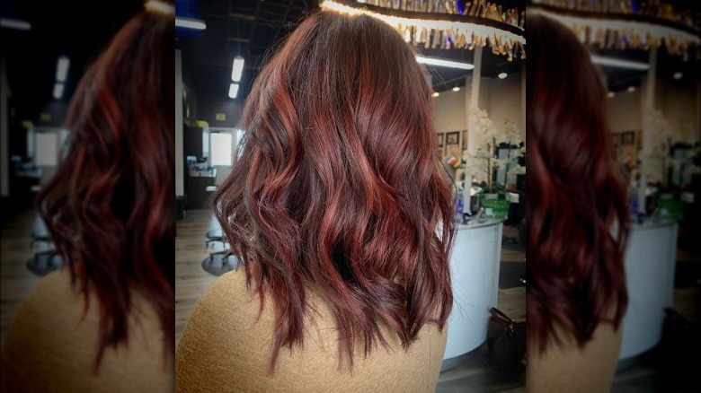 Girl with strawberry brunette hair 