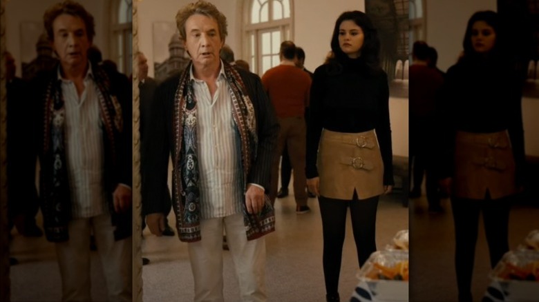 Martin Short and Selena Gomez looking shocked in character