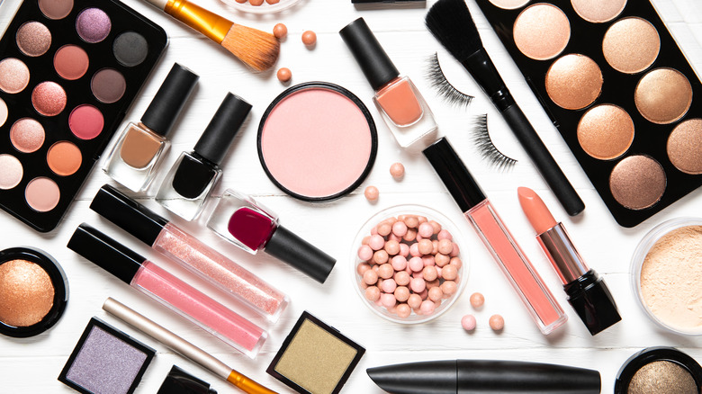 Various makeup products