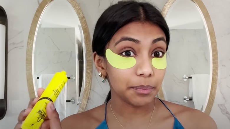 Charithra Chandran with eye mask