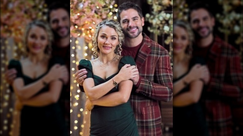 Clare Bowen and Brant Daugherty embracing 