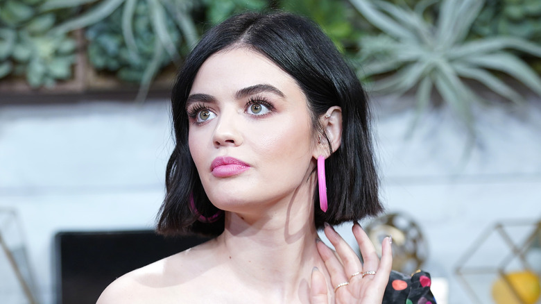 Lucy Hale with pink makeup 