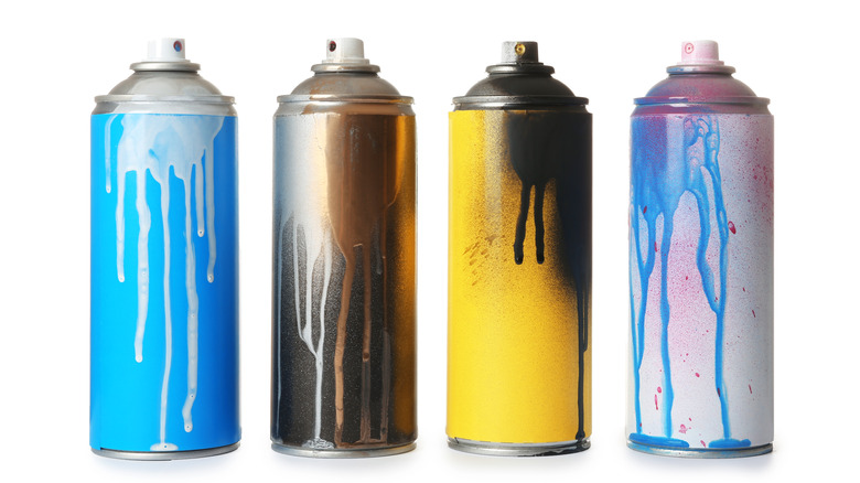 Cans of spray paints