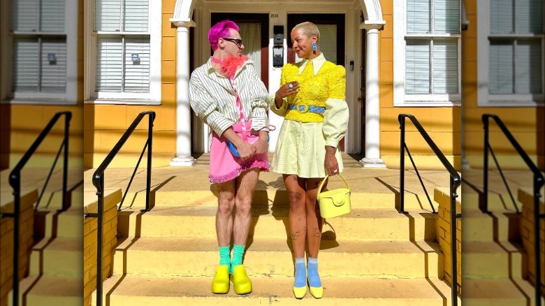 Pink and yellow outfit coordination